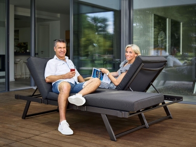 Sieger Auckland Daybed-Set, Aluminium eisengrau - Polster grau