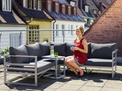 Sieger Melbourne Loungeset-2 inkl. Polster, 4-teilig