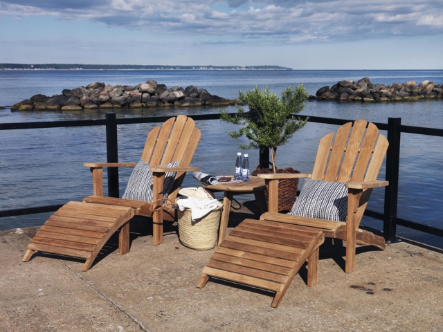 Brafab Margariti Relaxsessel mit Hocker aus massivem Teakholz