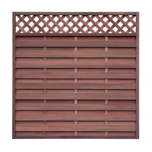 Clercx Keruing Hartholzzaun Elegant 10 mit Gitter - 180x180cm Clercx Keruing Hartholzzaun Elegant 10 mit Gitter - 180x180cm