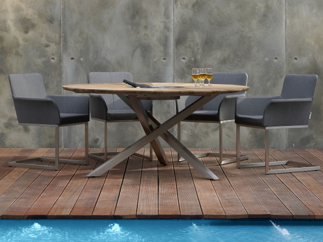 Zebra Annex Swing Sessel Edelstahl, gepolstert turmalin-grey