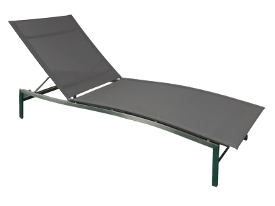 Zebra One Liege Dark Grey Edelstahl mit verstellb. R&uuml;ckenteil, rollbar 210 cm x 65 cm x 31 cm