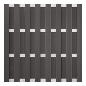 Groja WPC Fertigzaun 180x180cm gerillt anthrazit - Alu Groja WPC Fertigzaun 180x180cm gerillt anthrazit - Alu