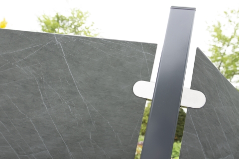 GroJa Stone Fence Keramik Anthrazit schr�g 90x180-90cm