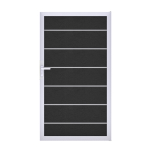 GrojaSolid Grande Premium BPC Steckzaun Universal Tor 100x180cm anthrazitgrau-silber