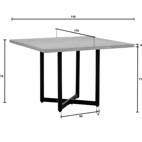 Apple Bee Jakarta Dining-Set 3 grey ca. 224x224cm