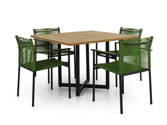 Apple Bee Jakarta Dining-Set 7 olive ca. 224x224cm