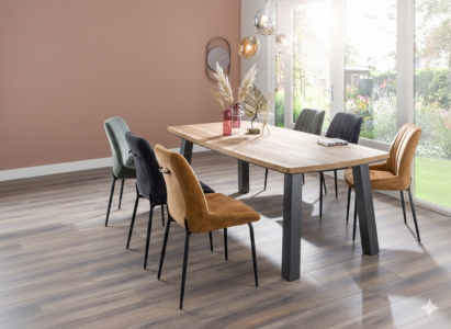 Habufa Arizona-Remon Esszimmer-Garnitur, 6 Sessel und 1 Ausziehtisch 190-250x105cm