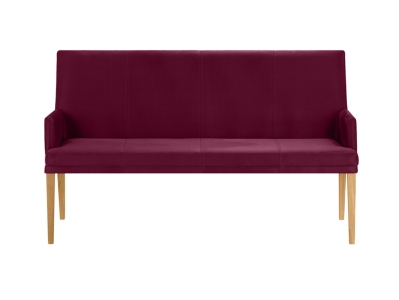 Niehoff Colorado Komfortbank Wildeiche, Microfaser Nirvana rot