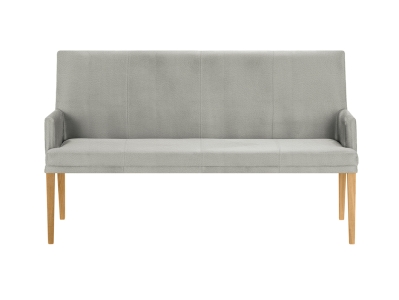 Niehoff Colorado Komfortbank Wildeiche, Leder Napoli lichtgrau