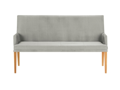 Niehoff Colorado Komfortbank Kernbuche, Leder Napoli lichtgrau