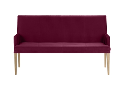 Niehoff Colorado Komfortbank Eiche bianco, Microfaser Nirvana rot