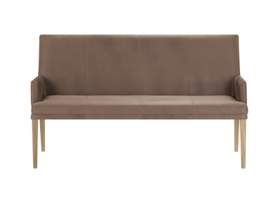 Niehoff Colorado Komfortbank Eiche bianco, Microfaser Nirvana braun