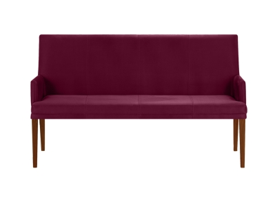 Niehoff Colorado Komfortbank Wild-Nussbaum, Microfaser Nirvana rot