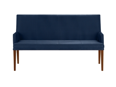 Niehoff Colorado Komfortbank Wild-Nussbaum, Microfaser Nirvana dunkelblau