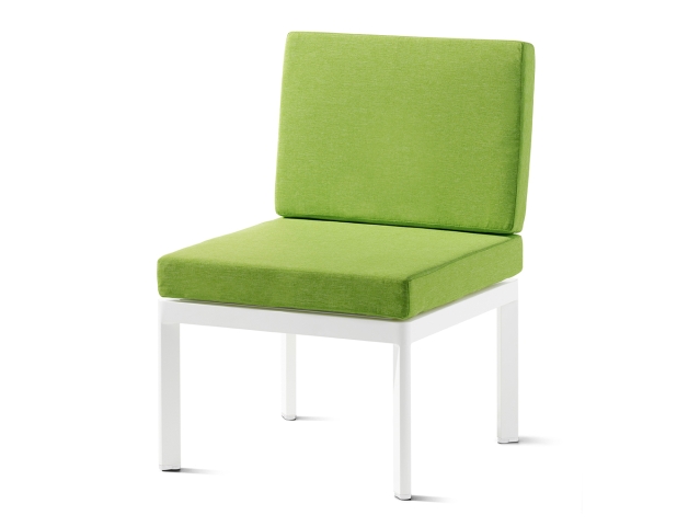 Sieger Lugo Lounge-Basis wei�, Polster hellgr�n