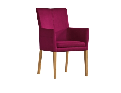 Niehoff Colorado Armlehnstuhl 742, Wildeiche, Microfaser Nirvana rot