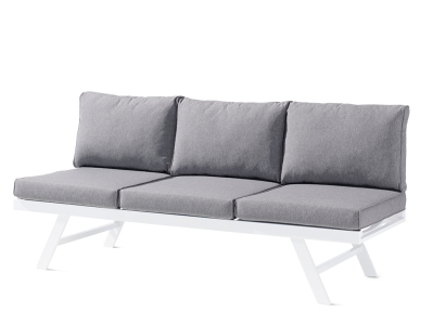 Sieger Auckland Daybed, Aluminium wei&szlig; - Polster hellgrau 204x72x81cm