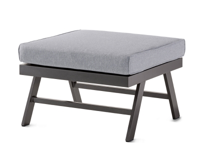 Sieger Auckland Hocker-Loungetisch eisengrau- Polster hellgrau 72x72x47cm