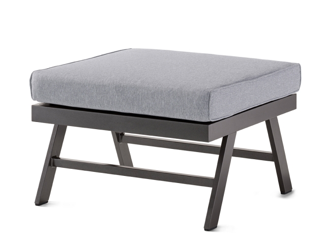 Sieger Auckland Hocker-Loungetisch eisengrau- Polster hellgrau 72x72x47cm
