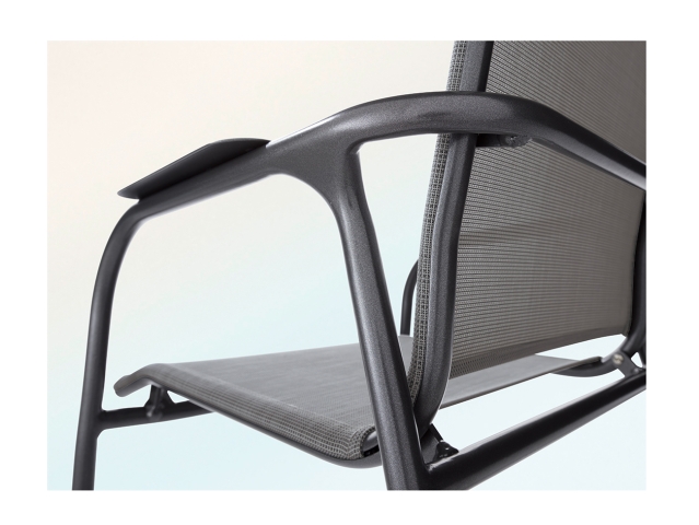 Sieger Sirio Stapelsessel, Aluminium graphit