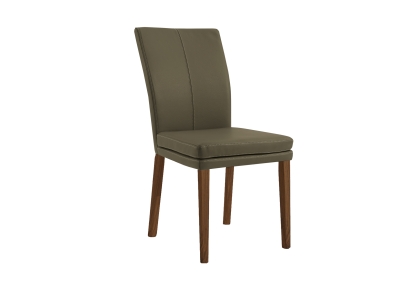 Niehoff Colorado Stuhl 741, Wild-Nussbaum, Leder Napoli olivgr&uuml;n