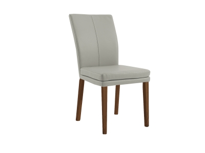 Niehoff Colorado Stuhl 741, Wild-Nussbaum, Leder Napoli lichtgrau