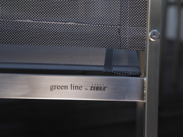 Zebra Setax Sessel hoch midnight-grey Edelstahl, Teak Armlehnen