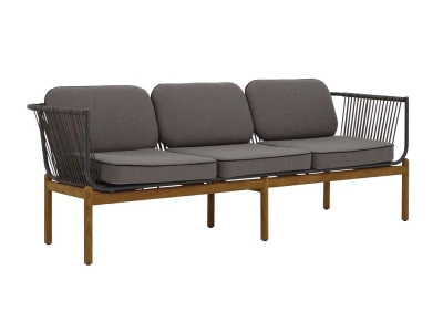 Zebra Pollux Lounge 3-Sitzer 210cm Alumium graphit - Teakholz geb&uuml;rstet inkl. Polster