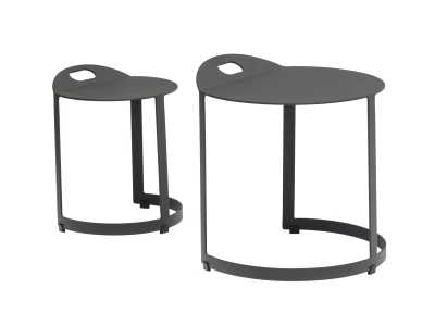 Zebra Zwo Beistelltisch-Set Aluminium graphit 45x46cm, 32x39cm