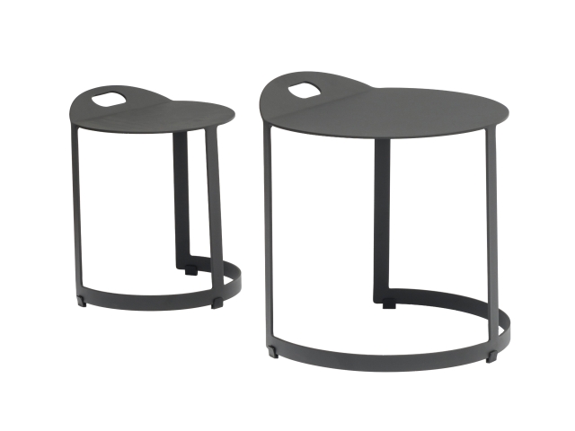 Zebra Zwo Beistelltisch-Set Aluminium graphit 45x46cm, 32x39cm