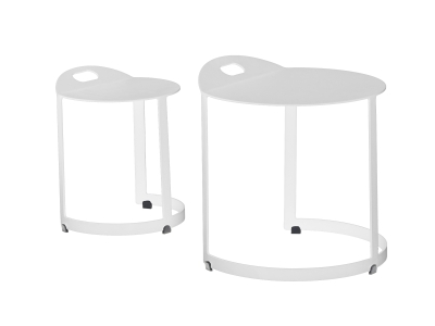 Zebra Zwo Beistelltisch-Set weiss 45x46cm, 32x39cm