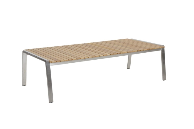 Brafab Naos Loungetisch 140x75x40cm Edelstahlgestell, Tischplatte Teakholz
