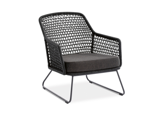 Niehoff Kubu Loungesessel inkl. Kissen, Kordelflechtung