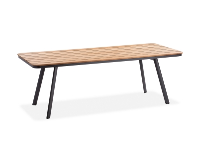 Niehoff Kubu Tisch 220x95cm Tischplatte Teak natur, Gestell Aluminium anthrazit