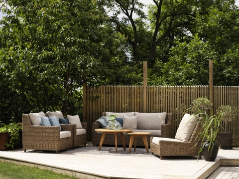 Brafab Sandkorn Lounger, Geflecht natur, inkl. Kissen