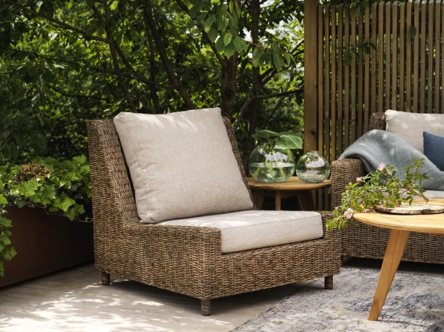 Brafab Sandkorn Lounger, Geflecht natur, inkl. Kissen