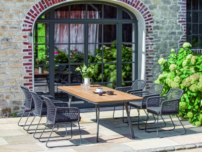 Niehoff Kubu Gartenm&ouml;belset-2, Kordelfelchtung, 7-teilig, Dining