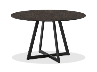 Niehoff Milan Gartentisch rund 125cm HPL Granit, Gestell Stahl anthrazit