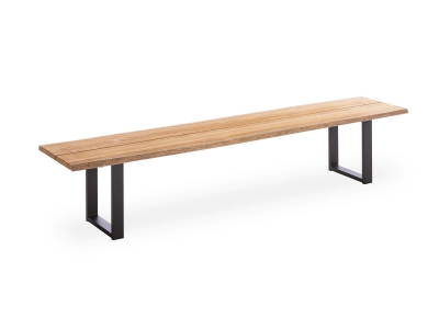 Niehoff Tavo Bank Teak mit Baumkante 220x45cm, Gestell Aluminium anthrazit Niehoff Tavo Bank Teak mit Baumkante 220x45cm, Gestell Aluminium anthrazit