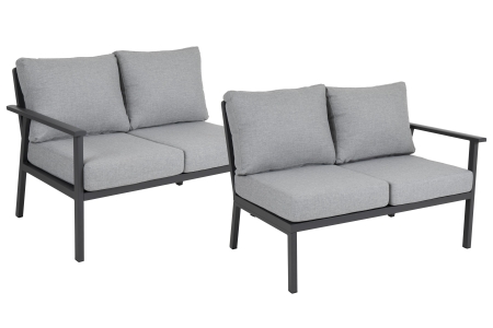 Brafab Samvaro Lounge-Abschlussmodul-Set 120cm anthrazit/pearl grey