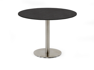 Niehoff Bistro Tisch rund 125cm, HPL Granit-Design, Edelstahl-Gestell