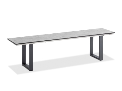 Niehoff Nemo Bank 200cm, Aluminium anthrazit, HPL Zement-Design