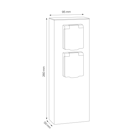 LCD Steckdosens�ule 2-fach 018 graphit
