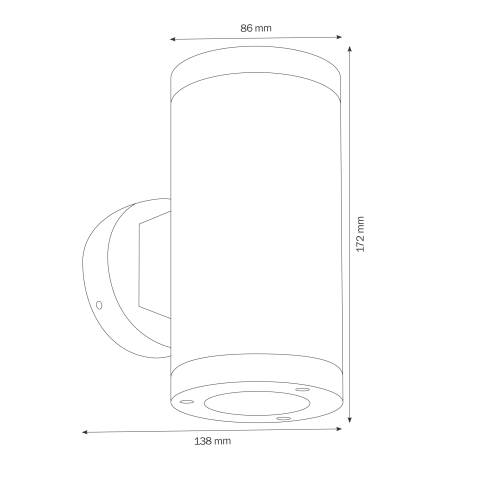 LCD Wandleuchte 1065 silbergrau