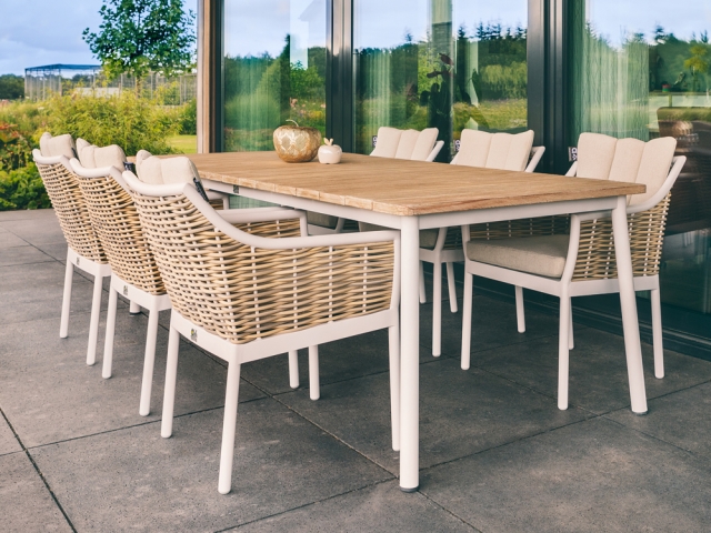 Apple Bee Milou Tisch Teak wei� 180cm