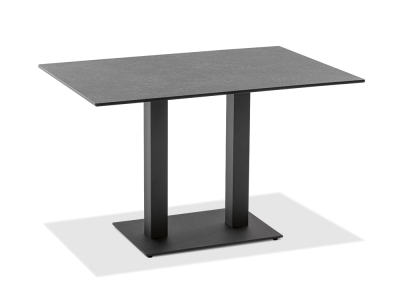 Niehoff Bistro Tisch rechteckig 120x81cm HPL Granit, Gestell Edelstahl-anthrazit