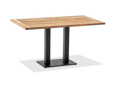 Niehoff Bistro Tisch, anthrazit, rechteckig 140x95cm, Teak ge&ouml;lt