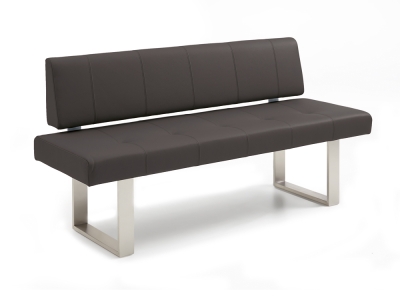 Niehoff Colorado Designbank Kufengestell Edelstahl, Leder Napoli anthrazit