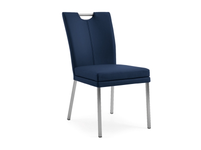 Niehoff Colorado Stuhl 351, 4-Fu&szlig; Quadratrohr, Microfaser Nirvana dunkelblau